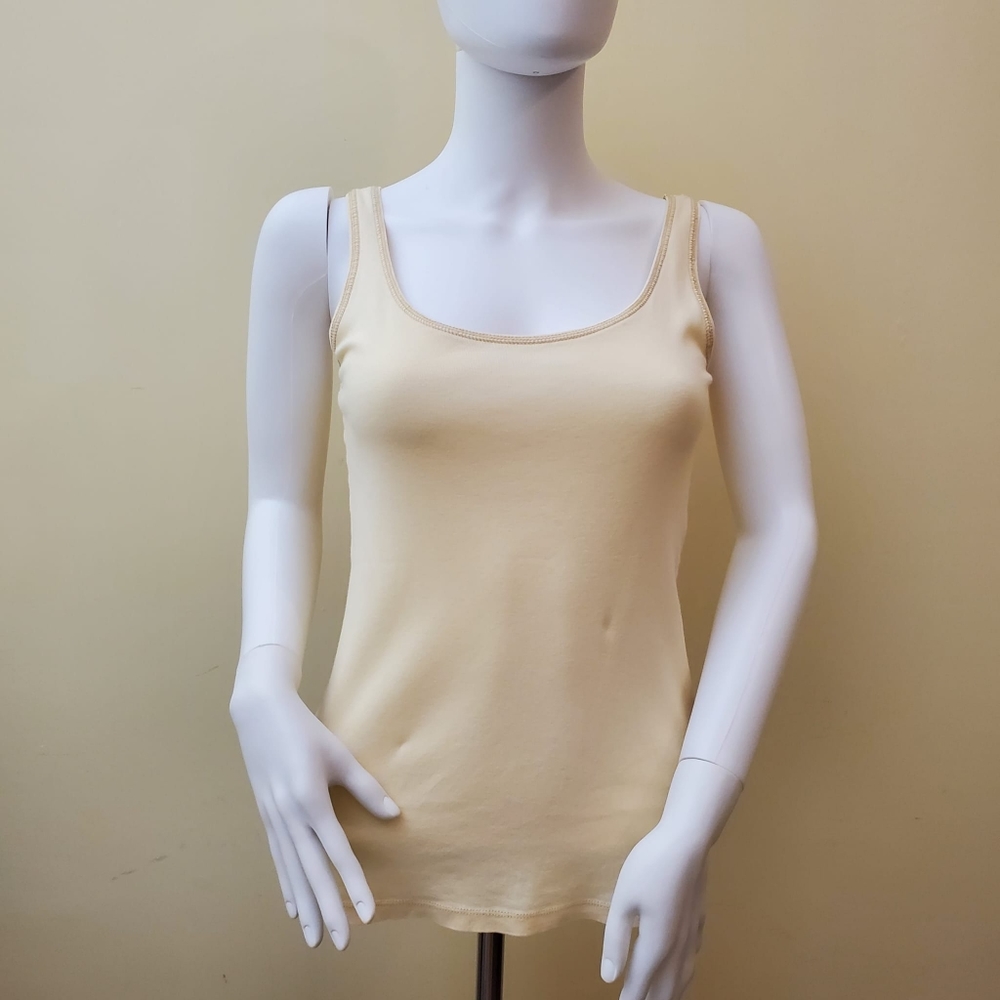 Ann Taylor LOFT Women Cream Tank Top Size S